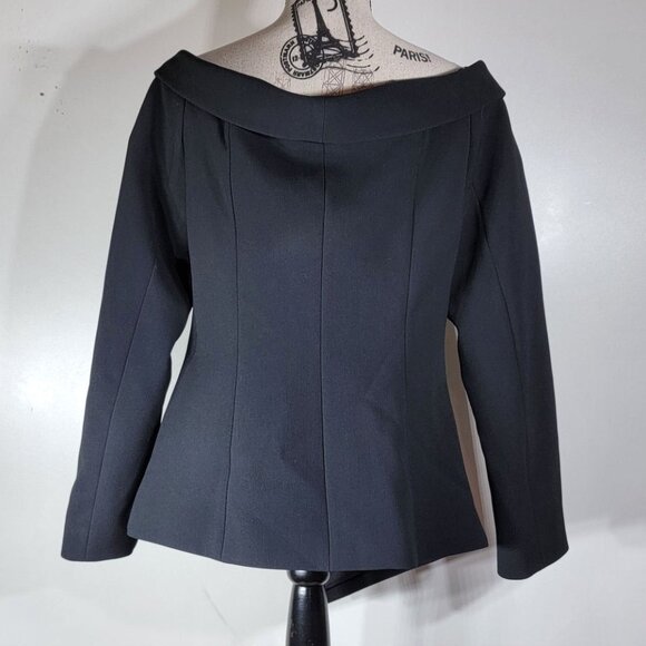 Trouvé Off-Shoulder Asymmetric Zip Jacket, Black, Womens Size Large - Picture 4 of 9